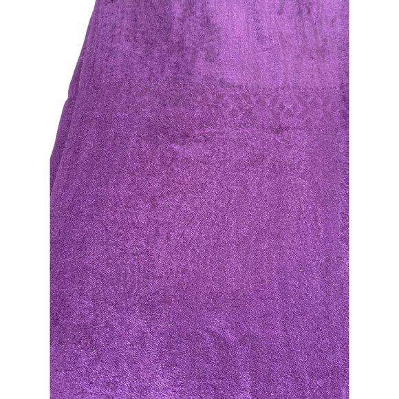 Silk and Cashmere Paisley Print Fringe Long Wrap Scarf Shawl Purple - Picture 5 of 5